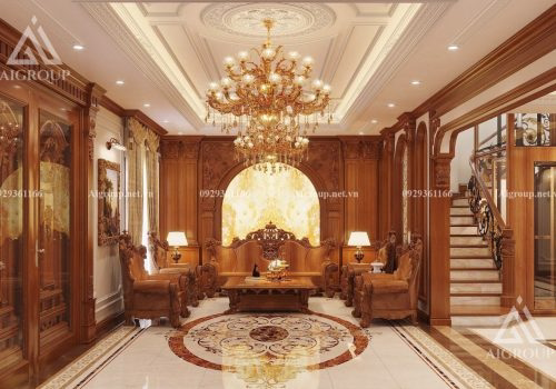 Tham khảo mẫu thiết kế nội thất biệt thự phong cách tân cổ điển- NTB2304