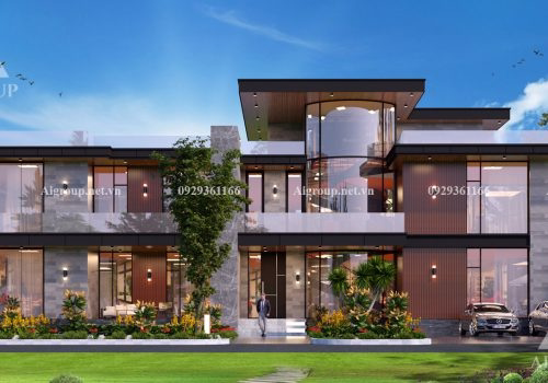 Đẳng cấp với mẫu thiết kế villa hiện đại 2 tầng cực sang trọng-KTB2309